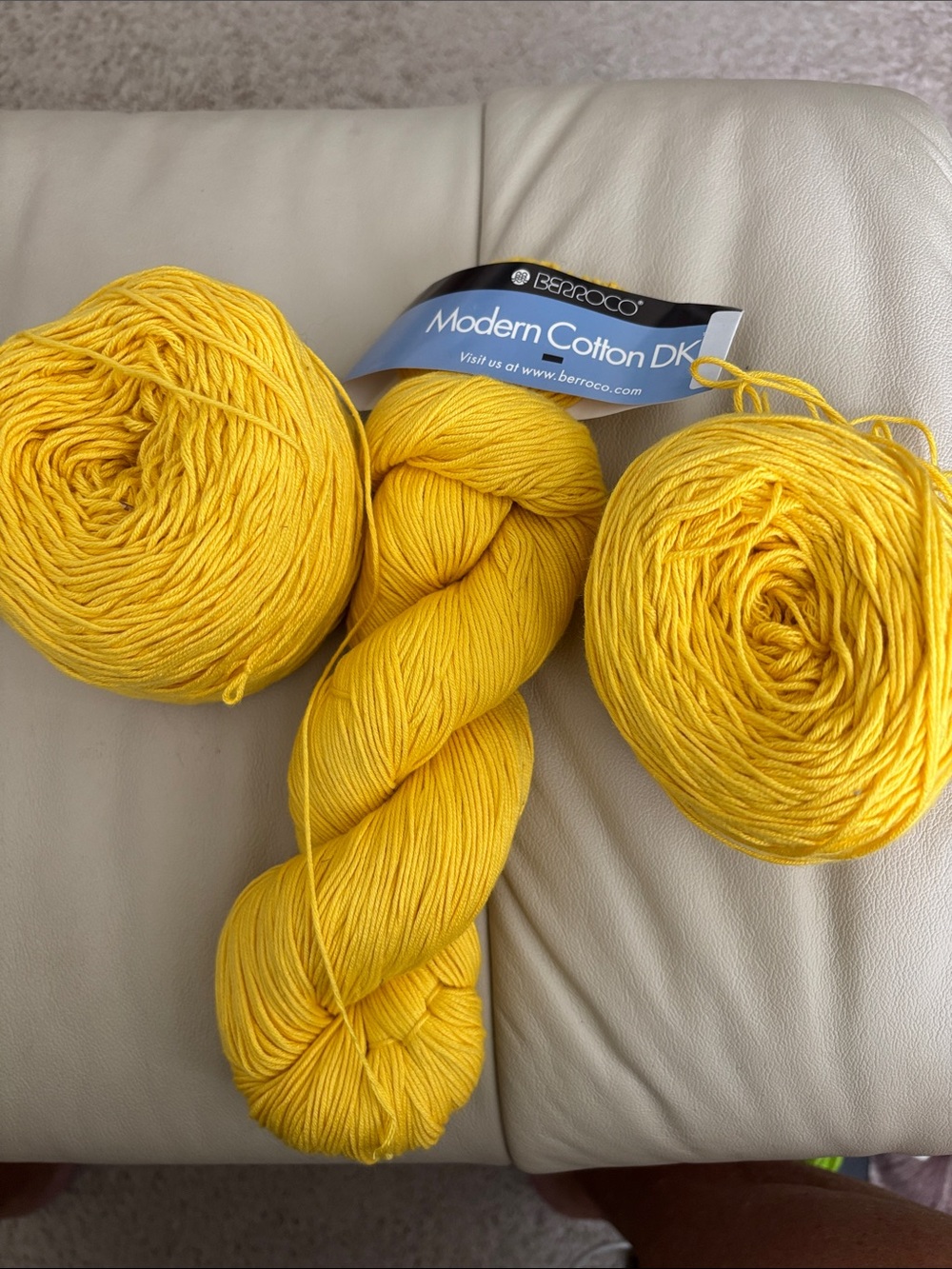 Boris Modern Cotton DK Yarn - Bright Yellow Skeins